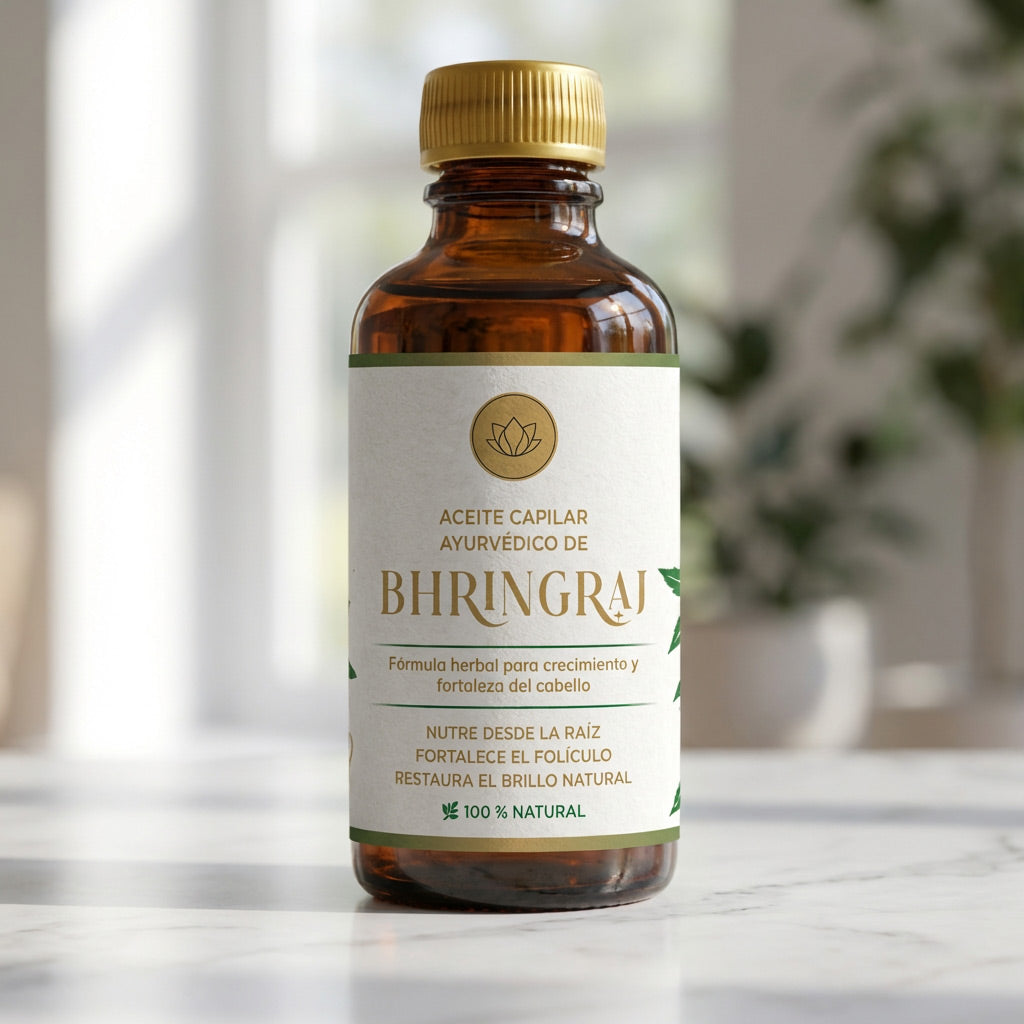 Aceite Capilar Ayurveda - Bhringraj, Amla & Triphala | Crecimiento & Fortaleza