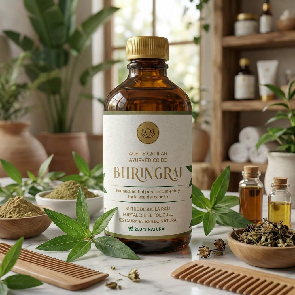Aceite Capilar Ayurveda - Bhringraj, Amla & Triphala | Crecimiento & Fortaleza 200ml